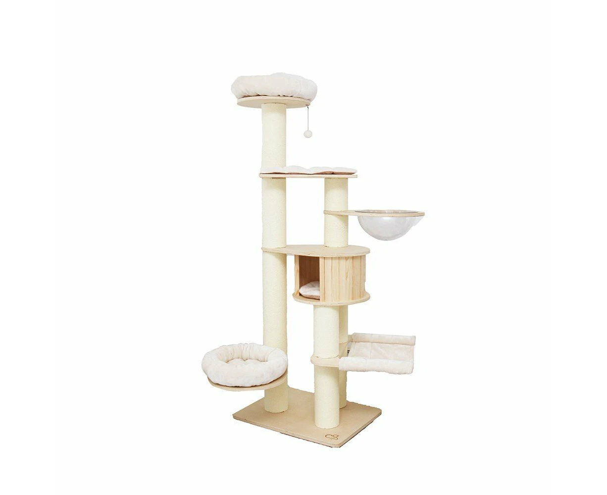 CATIO VINTAGE Solid Wood Cat Climbing Tree Post Scratcher