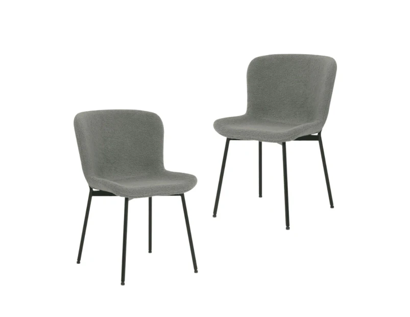 Raimon Furniture Set Of 2 Stevie Fabric Modern Kitchen Dining Chair - Grey