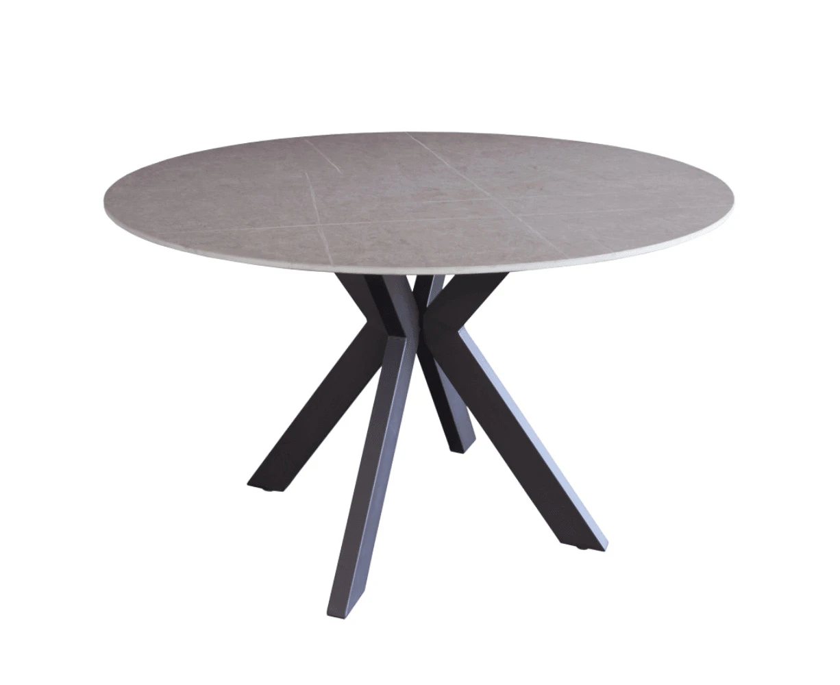 Raimon Furniture Cleo Round Modern Ceramic Kitchen Dining Table 120cm - Bulgarian Grey