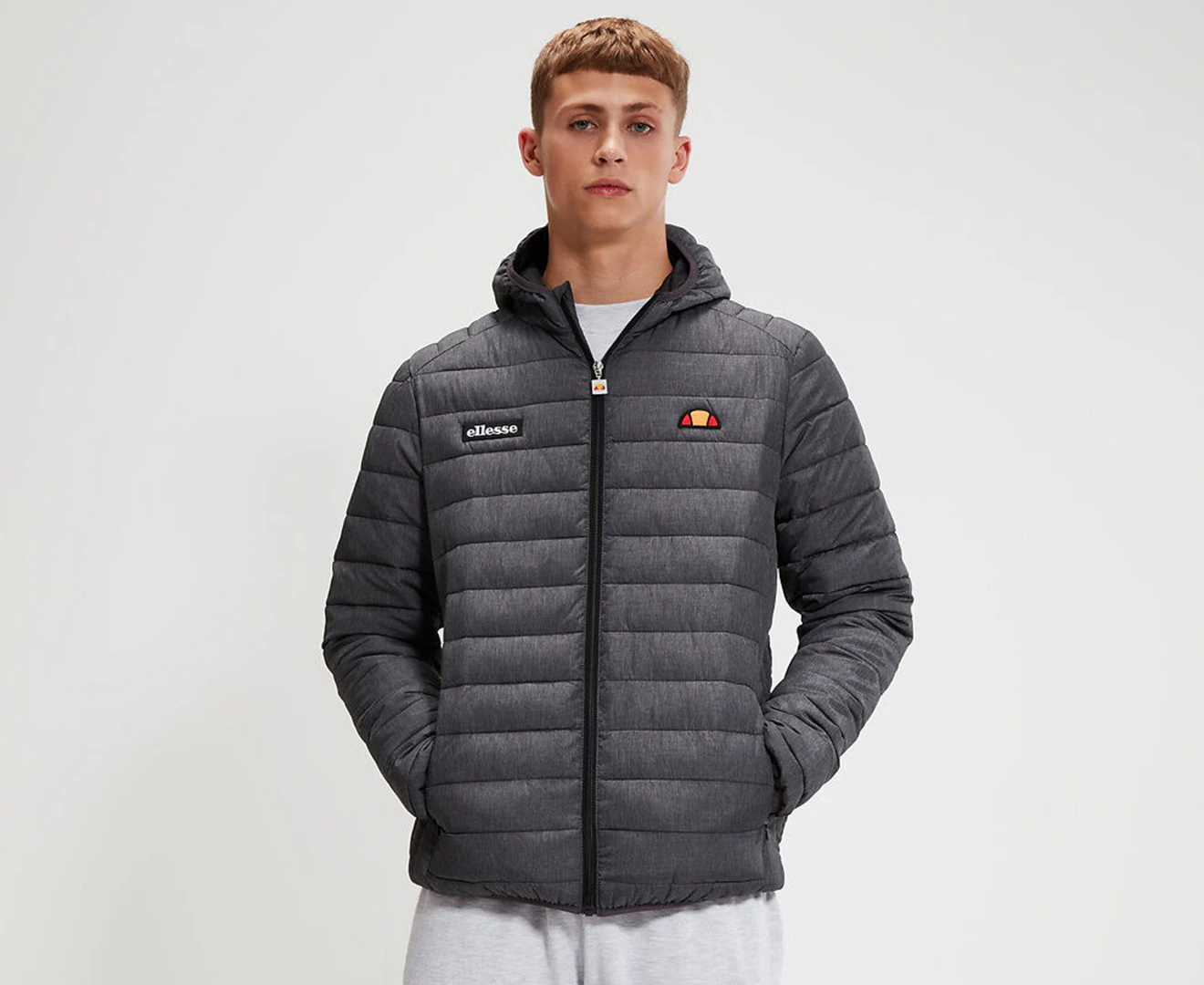 Ellesse Men's Lombardy Puffer Jacket - Dark Grey Marle