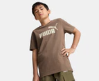 Puma Kids'/Youth Essentials No.1 Logo Tee / T-Shirt / Tshirt - Totally Taupe