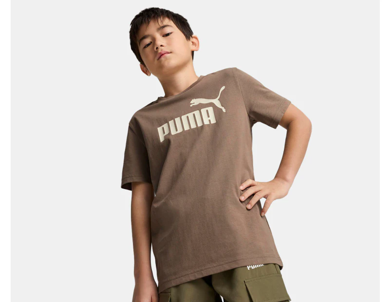 Puma Kids'/Youth Essentials No.1 Logo Tee / T-Shirt / Tshirt - Totally Taupe