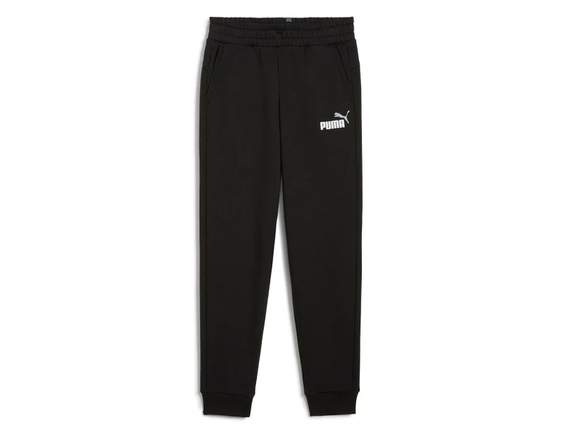 Puma Boys' Essentials 2 Colour Logo Trackpants / Tracksuit Pants - Black/Puma White