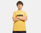 Puma Kids'/Youth Essentials 2 Colour Logo Tee / T-Shirt / Tshirt - Sunny Yellow