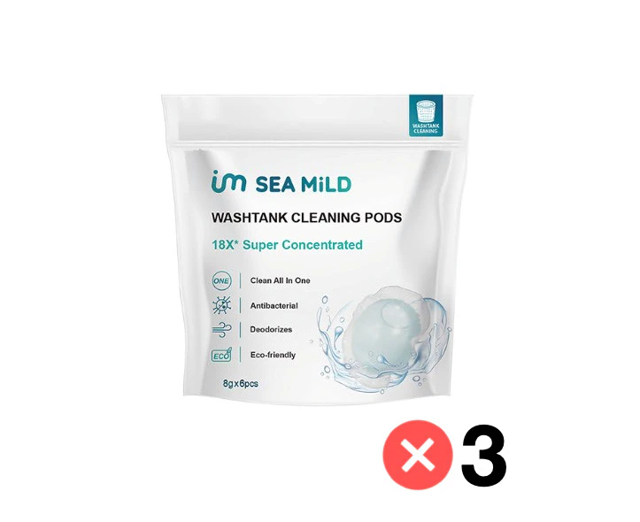 Sea Mild Washer Cleaner Pods (6 pcs) x 3 Packs Bundle