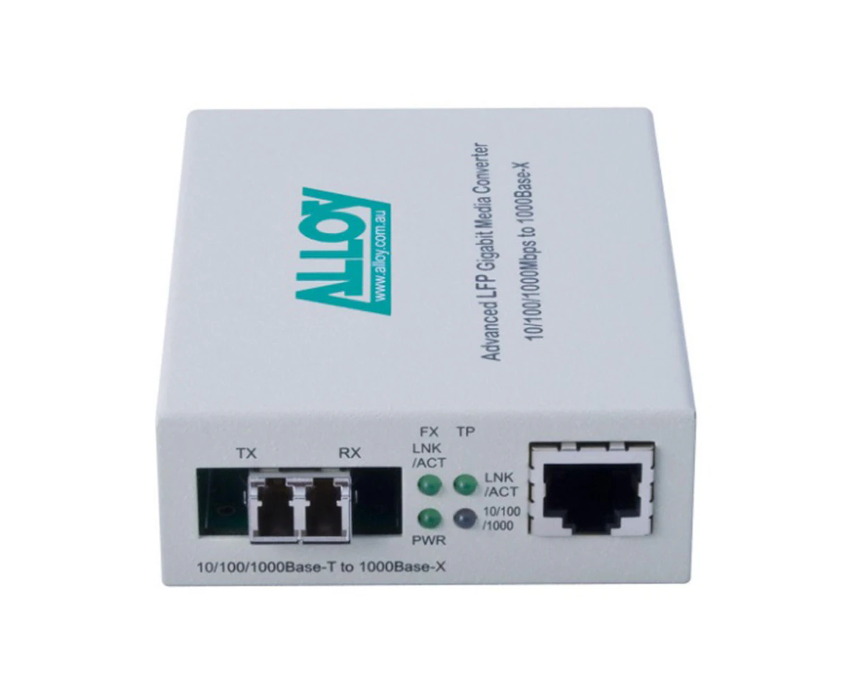 Alloy GCR2000LC.50 10/100/1000Base-T to Single Mode 1310nm Gigabit Fibre (LC) Converter with LFP via FEF or FM. 50Km