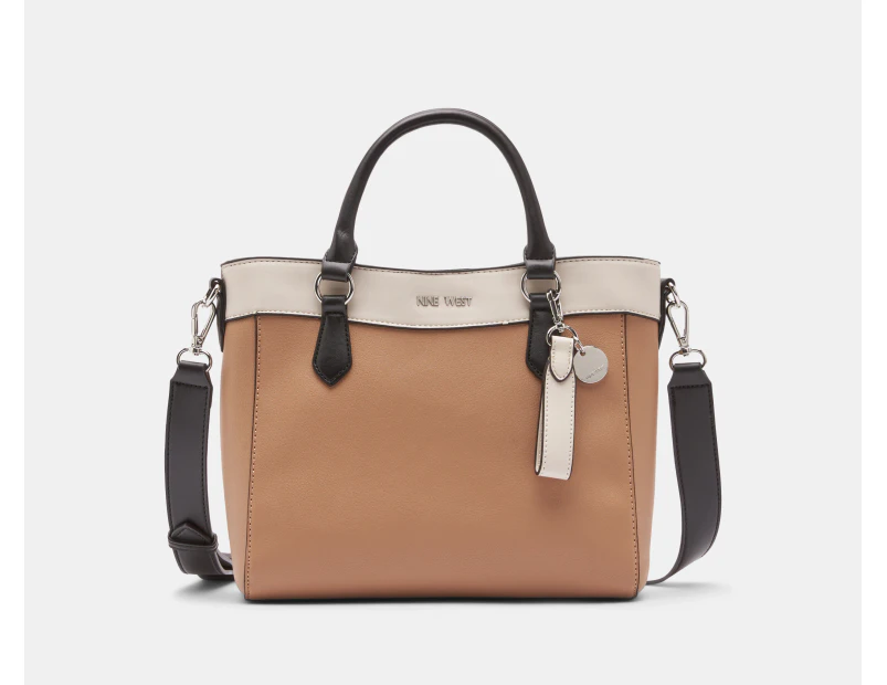 Nine West Lior Satchel Bag - Dark Khaki/Black Multi