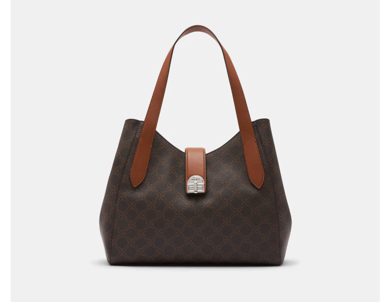 Nine West Gelina 3-Compartment Carryall - Brown Logo