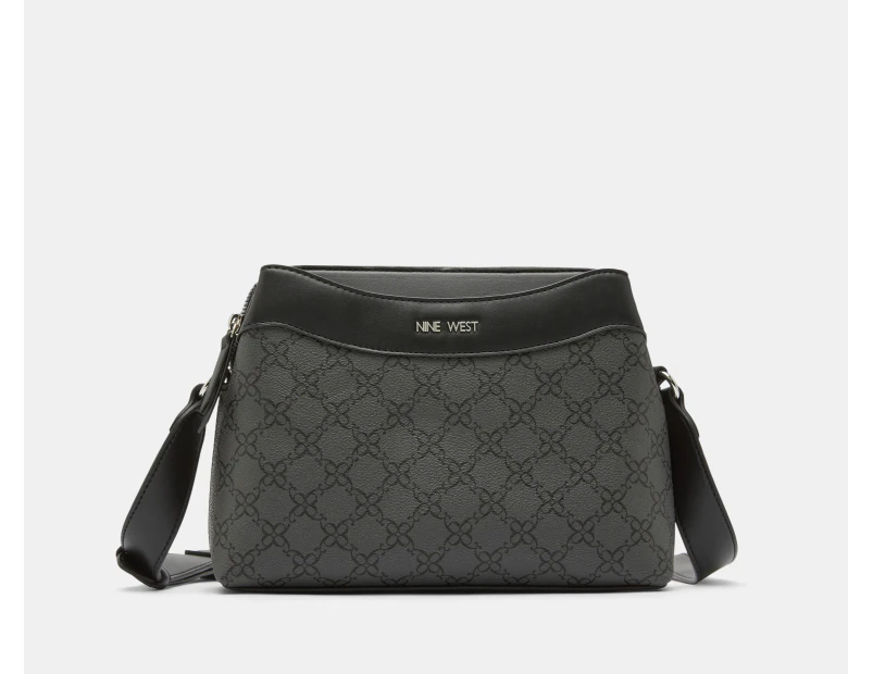 Nine West Lior Mini Dome Crossbody Bag - Jet Black Logo