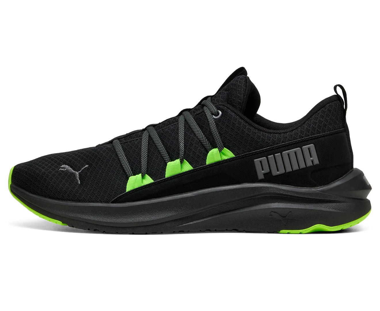 Puma Men's SoftRide One4All Running Shoes - Puma Black/Green Glare/Cool Dark Grey