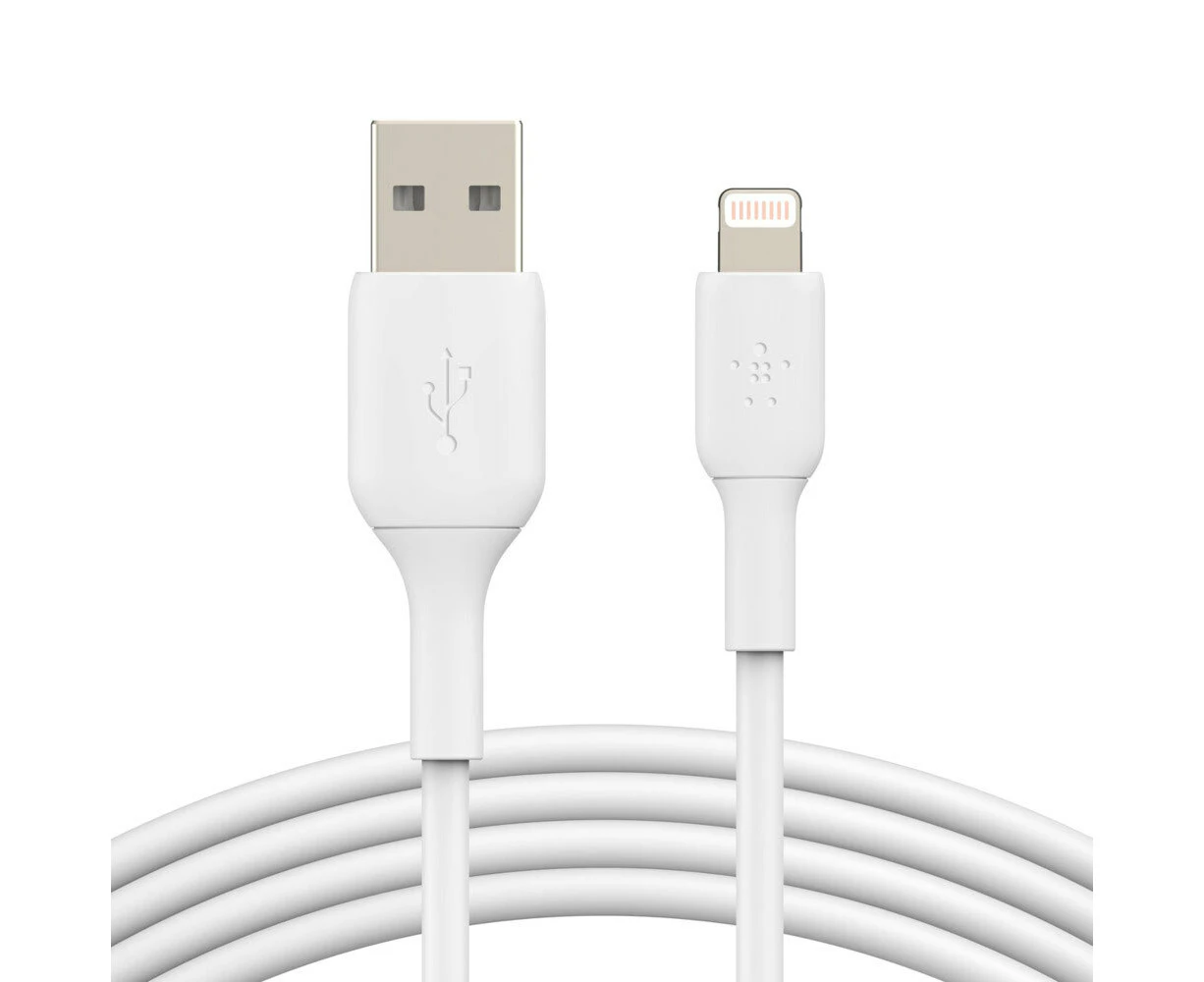 Belkin 2m USB-A to Lightning MFI-Certified Charging Data Cable for iPhone White