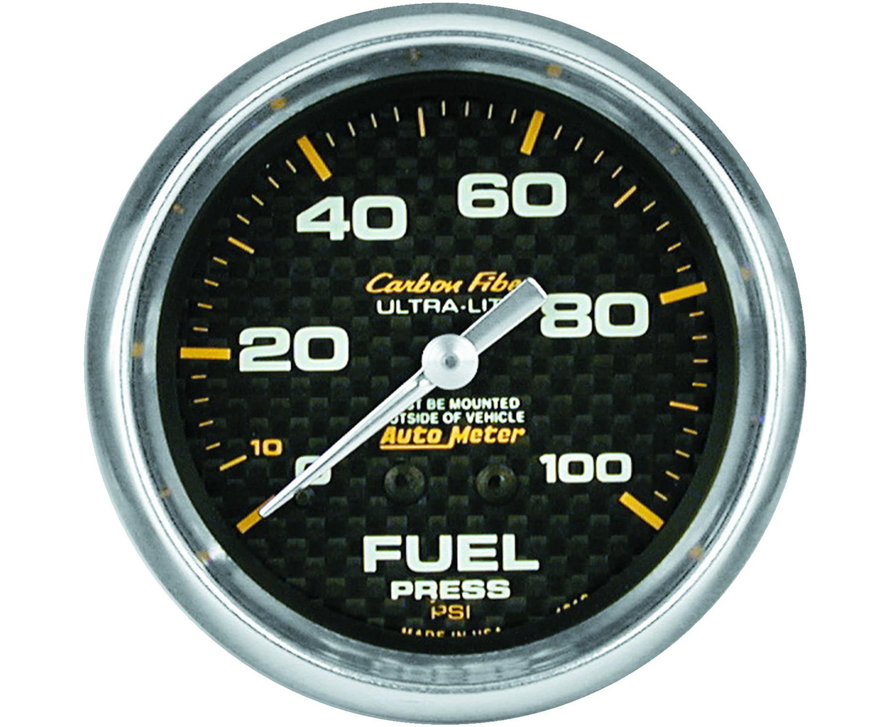 Auto Meter Gauge Carbon Fiber Fuel Pressure 2 5/8 in. 15psi Mechanical Analog Each AMT-4811