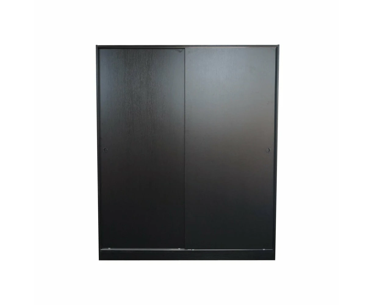 Design Square Multi-Purpose Built-In Modular Sliding Door Wardrobe Closet Clothes Storage - Black