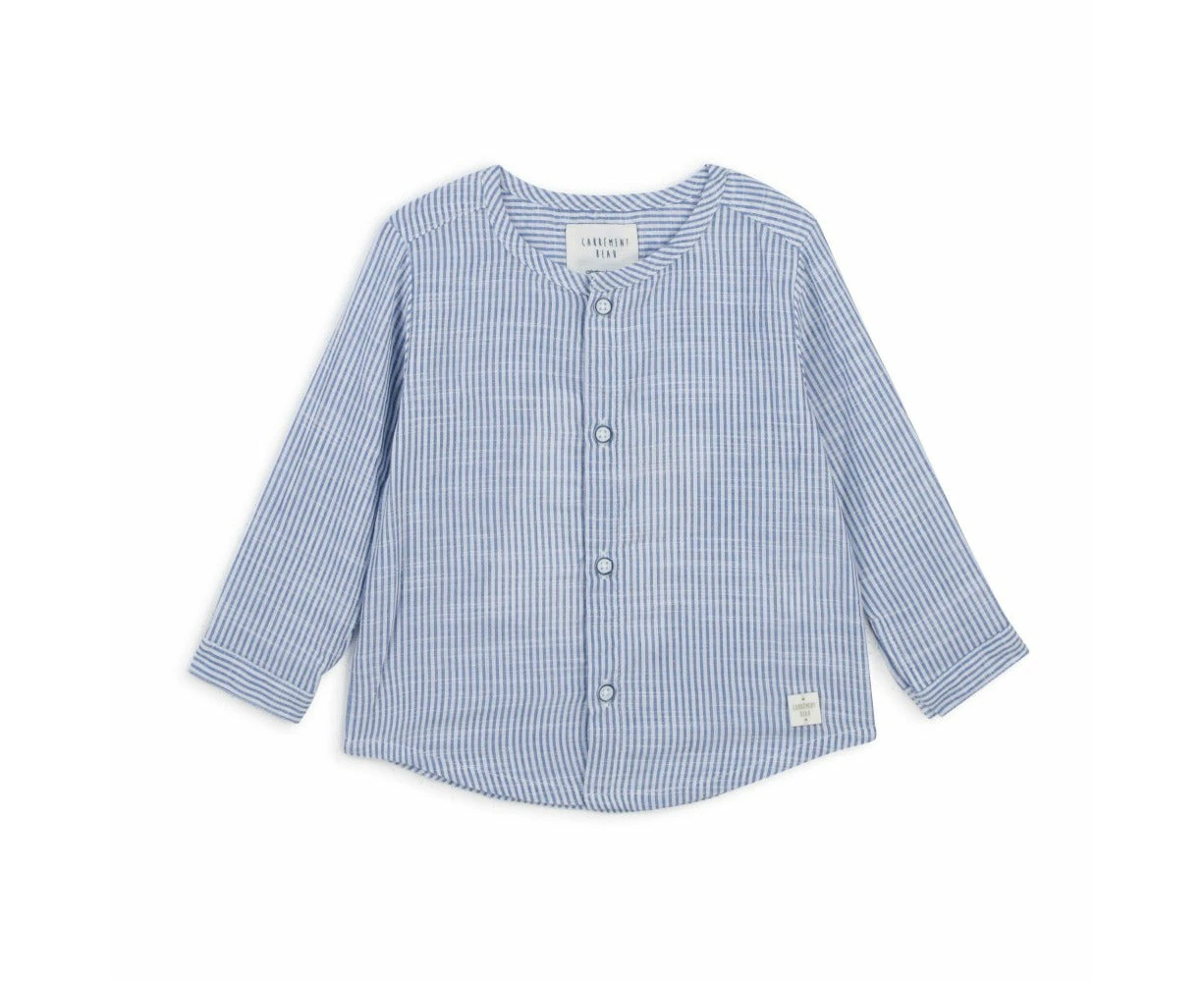 Carrement Beau Baby Boy Blue Stipe Shirt