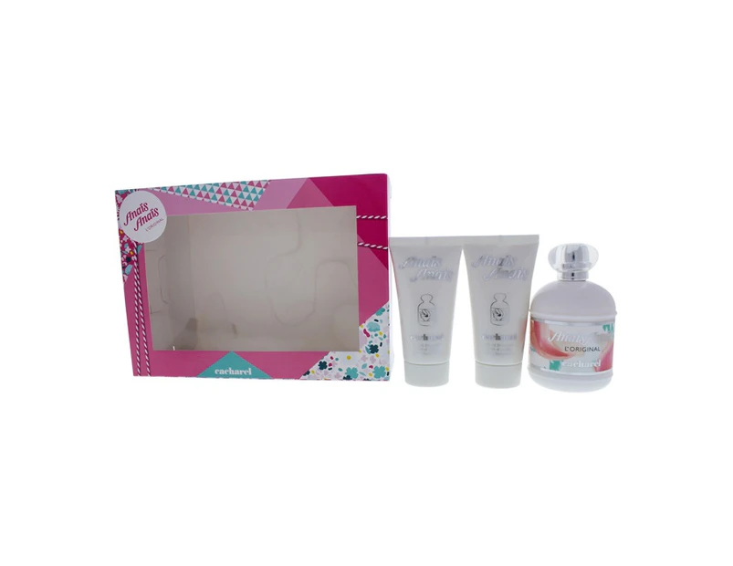 Cacharel Anais Anais For Women  3 Pc Gift Set 100ml/3.4oz EDT Spray 2x Perfumed Body Lotion 50ml/1.7oz