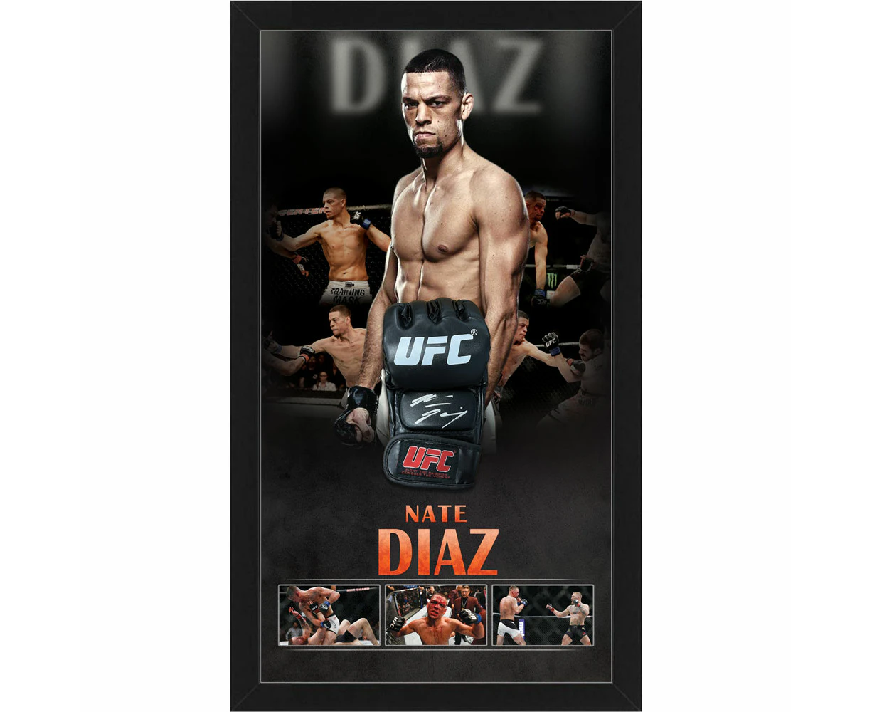 UFC - Nate Diaz Signed & Framed UFC Glove (Beckett Hologram)