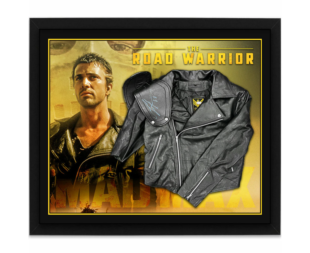 MEL GIBSON - Signed & Framed "Mad Max: The Road Warrior" Leather Jacket (Beckett Hologram)