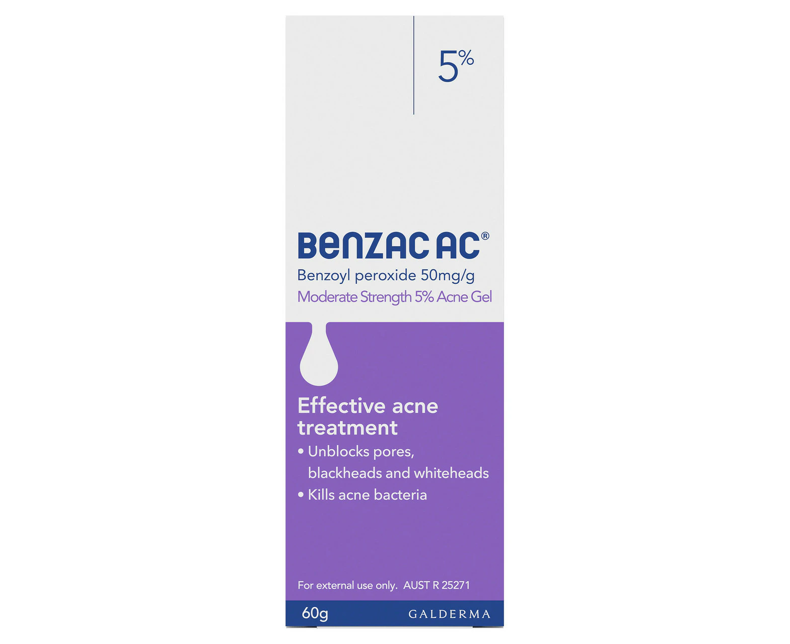 Benzac AC Moderate Strength 5% Acne Gel 60g, Acne Treatment