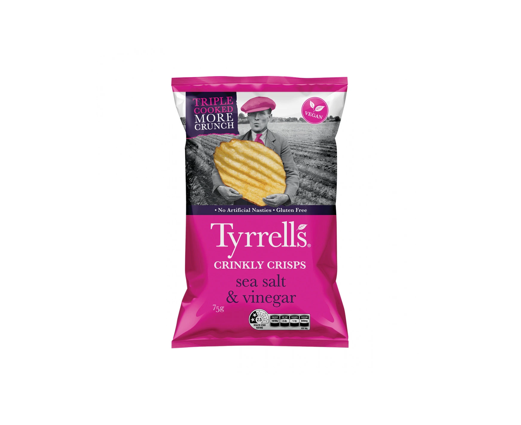 Tyrells Sea Salted & Vinegar 75g x 12