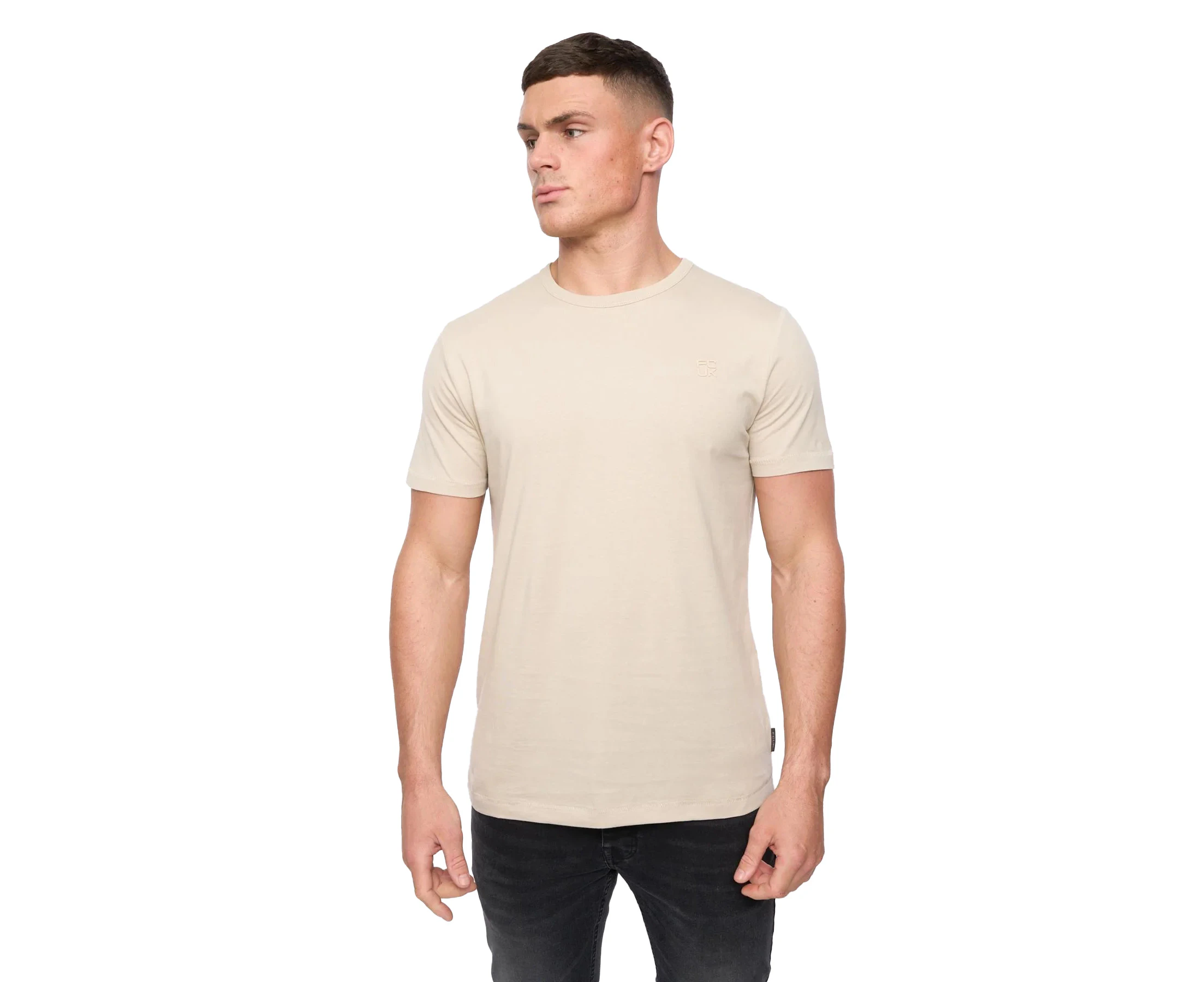 FCUK Mens Stack T-Shirt (Stone) - BG1896