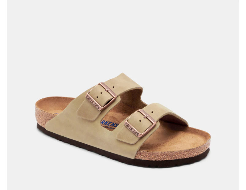 Birkenstock Unisex Arizona Oiled Leather Soft Footbed Narrow Fit Sandals - Tabacco Brown