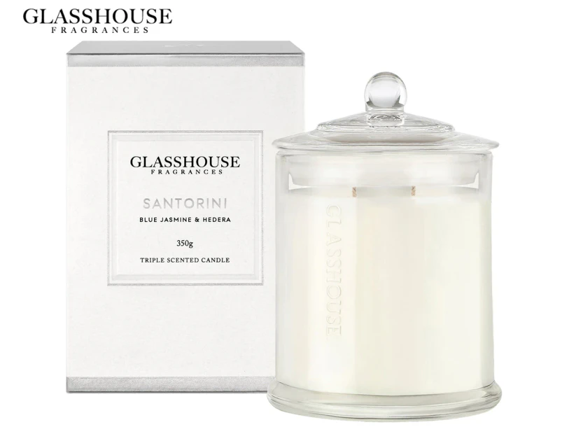 Glasshouse Santorini Blue Jasmine & Hedera 350g Triple Scented Candle