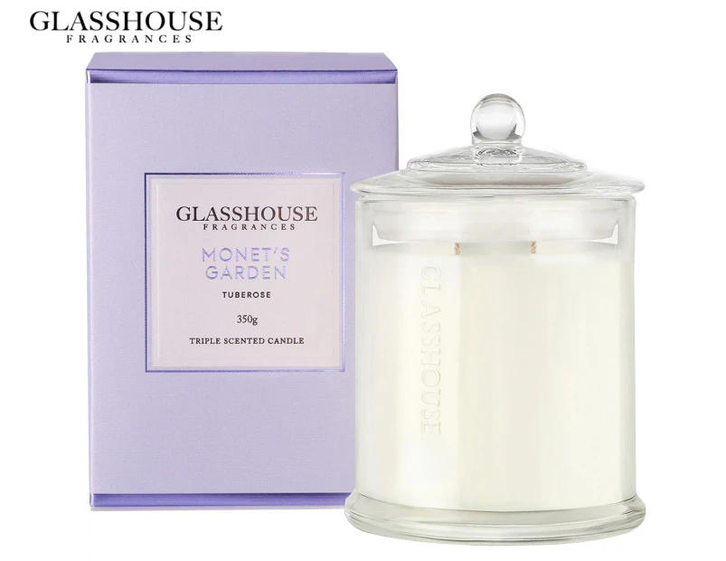 Glasshouse Monet's Garden Tuberose 350g Triple Scented Candle