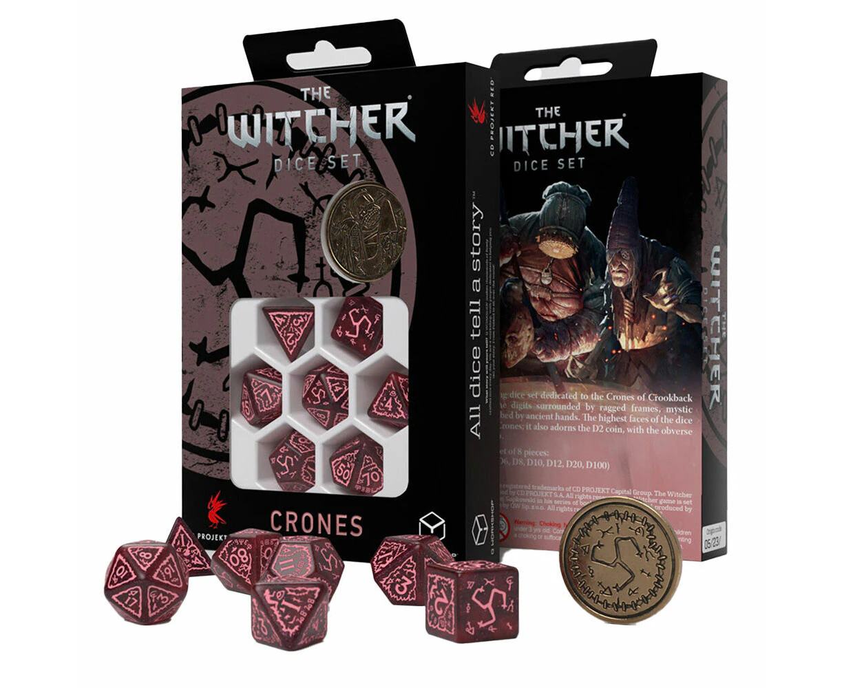 7pc Q-Workshop The Witcher RPG Tabletop Gaming Dice Set Crones Whispess