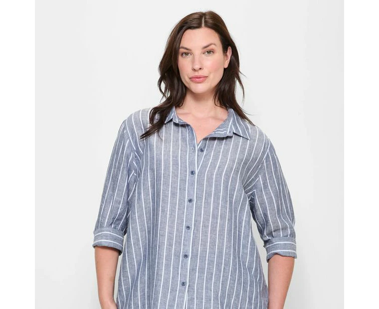 Target Plus Size European Linen Utility Shirt