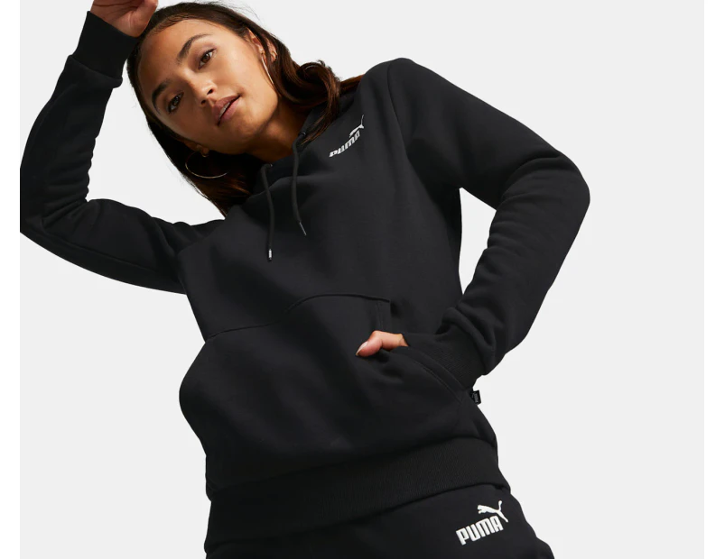 Puma Women's Essentials Embroidery Hoodie - Puma Black