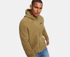 Puma Men's Essentials Elevated Sherpa Full Zip Hoodie - Choc