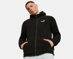 Adidas Men's Essentials Elevated Sherpa Full Zip Hoodie - Puma Black