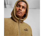 Adidas Men's Essentials Elevated Sherpa Full Zip Hoodie - Choc