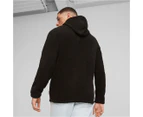 Adidas Men's Essentials Elevated Sherpa Full Zip Hoodie - Puma Black