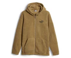 Puma Men's Essentials Elevated Sherpa Full Zip Hoodie - Choc