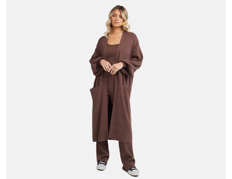 All About Eve Women's Blair Knit Cardi - Brown