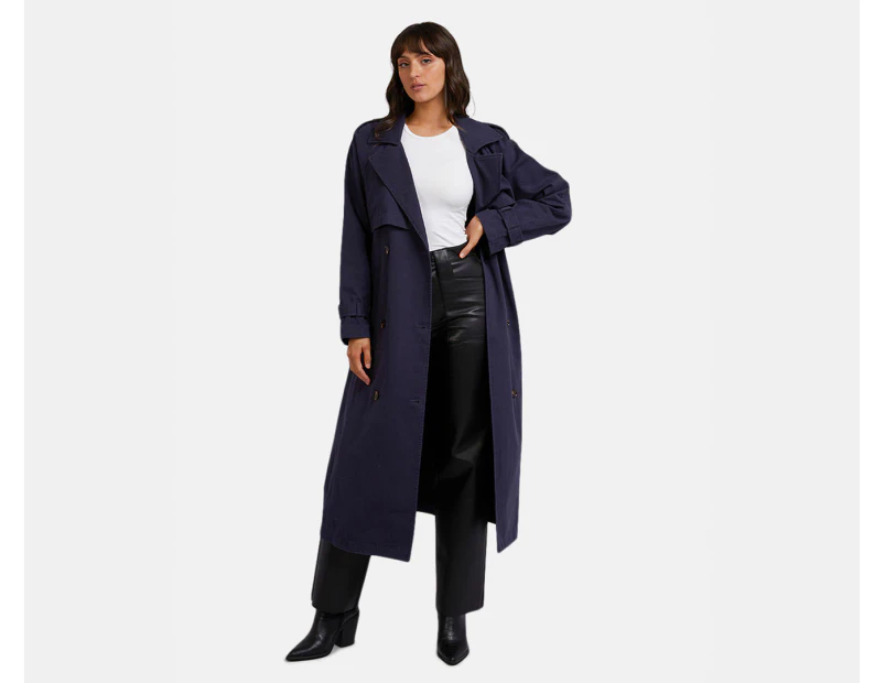 All About Eve Women's Eve Trench Coat - Navy