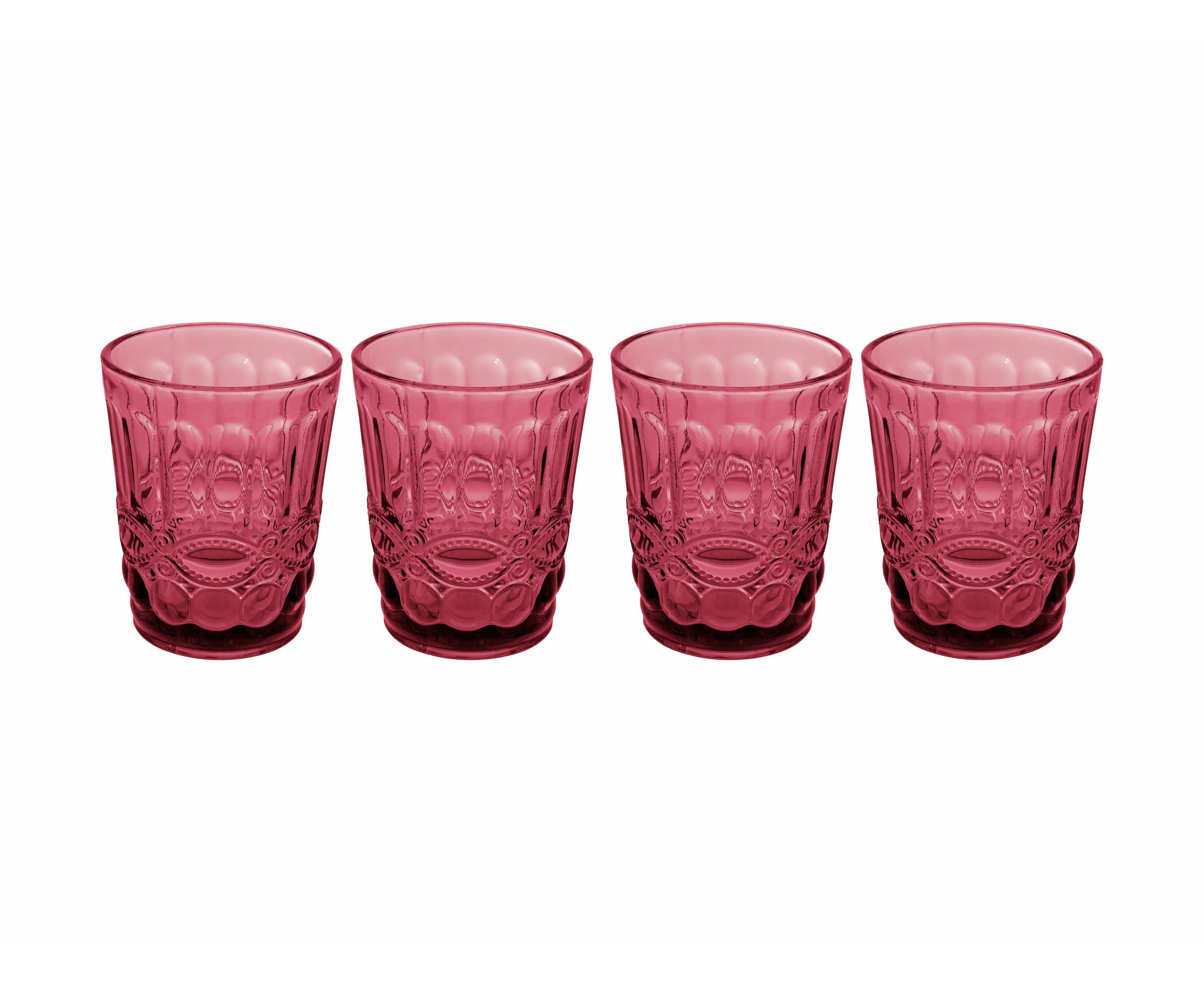 Casa Domani Gabriella Double Old Fashion Glasses - Set of 4 - Pink