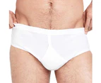 3 Pack X Jockey Mens Y-Front Rib Brief Underwear - White Cotton