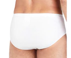 3 Pack X Jockey Mens Y-Front Rib Brief Underwear - White Cotton