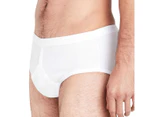 3 Pack X Jockey Mens Y-Front Rib Brief Underwear - White Cotton