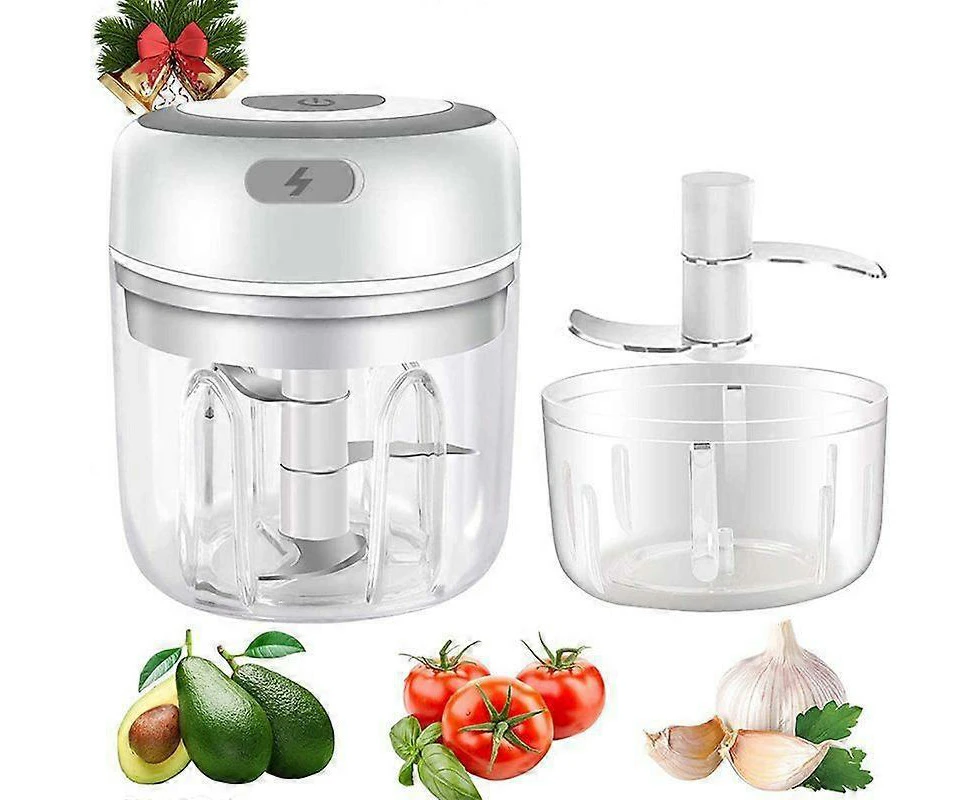 pc 250ml USB Rechargeable Portable Electric Food Chopper - Compact Mini Garlic Crusher & Meat Grinder with Lithium Battery, Whisking, and Multi-Compon