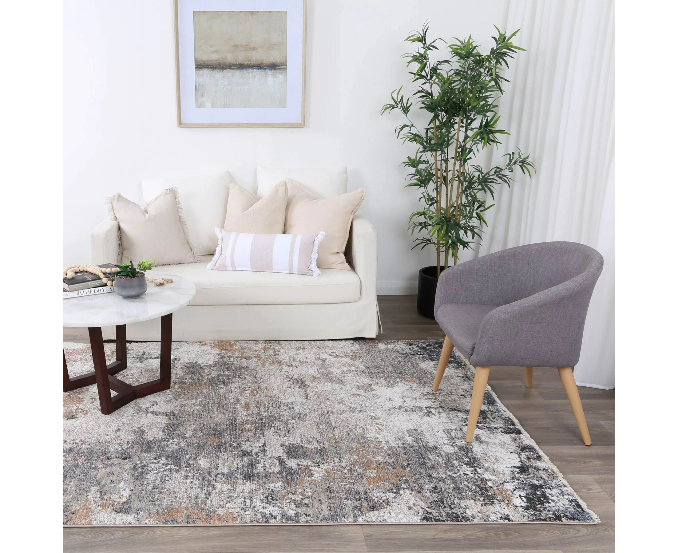 Sophia Abstract Distressed Colourful Modern Floor Rug - 5 Sizes