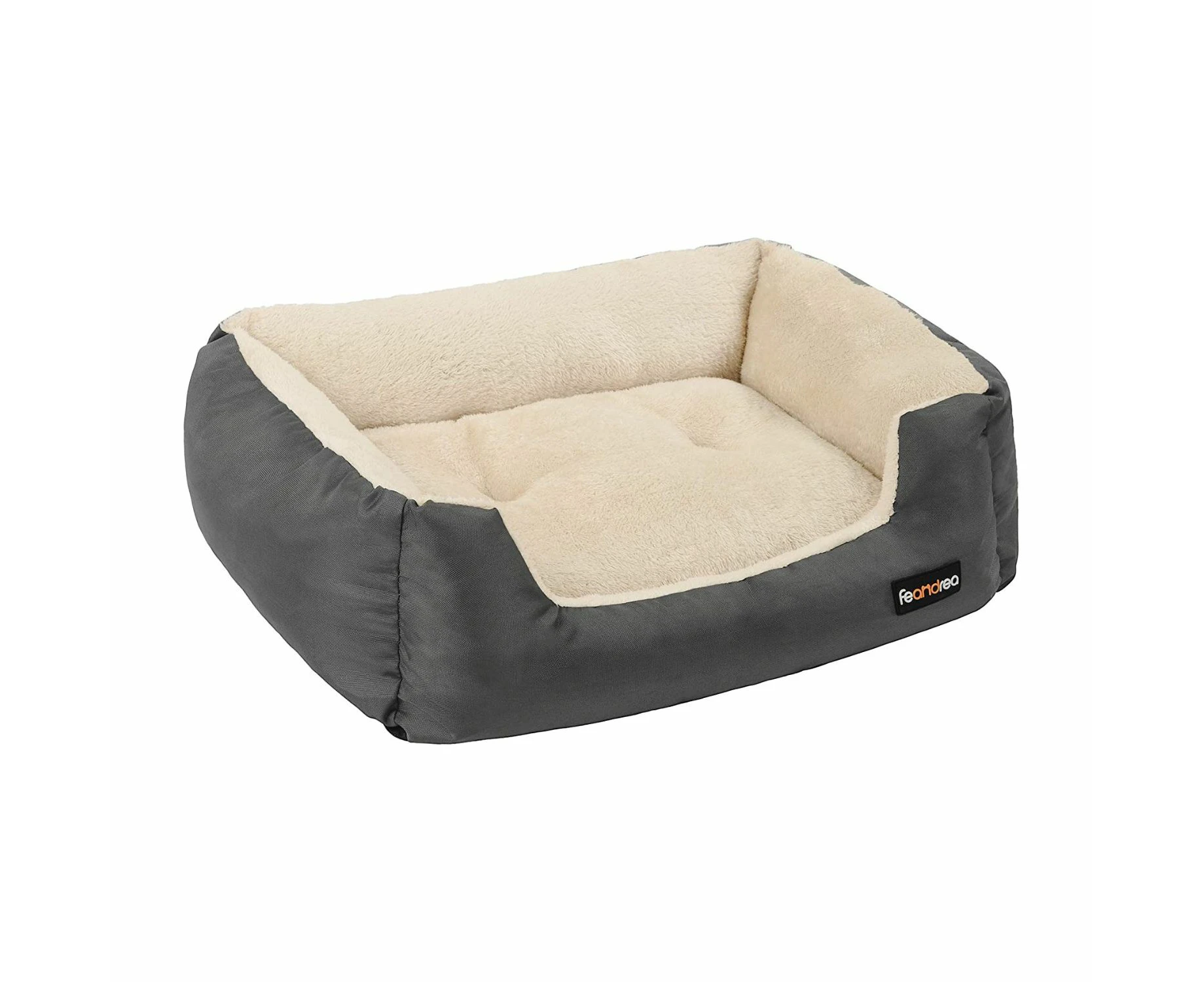 FEANDREA 70cm Dog Bed Reversible Cushion Dark Grey