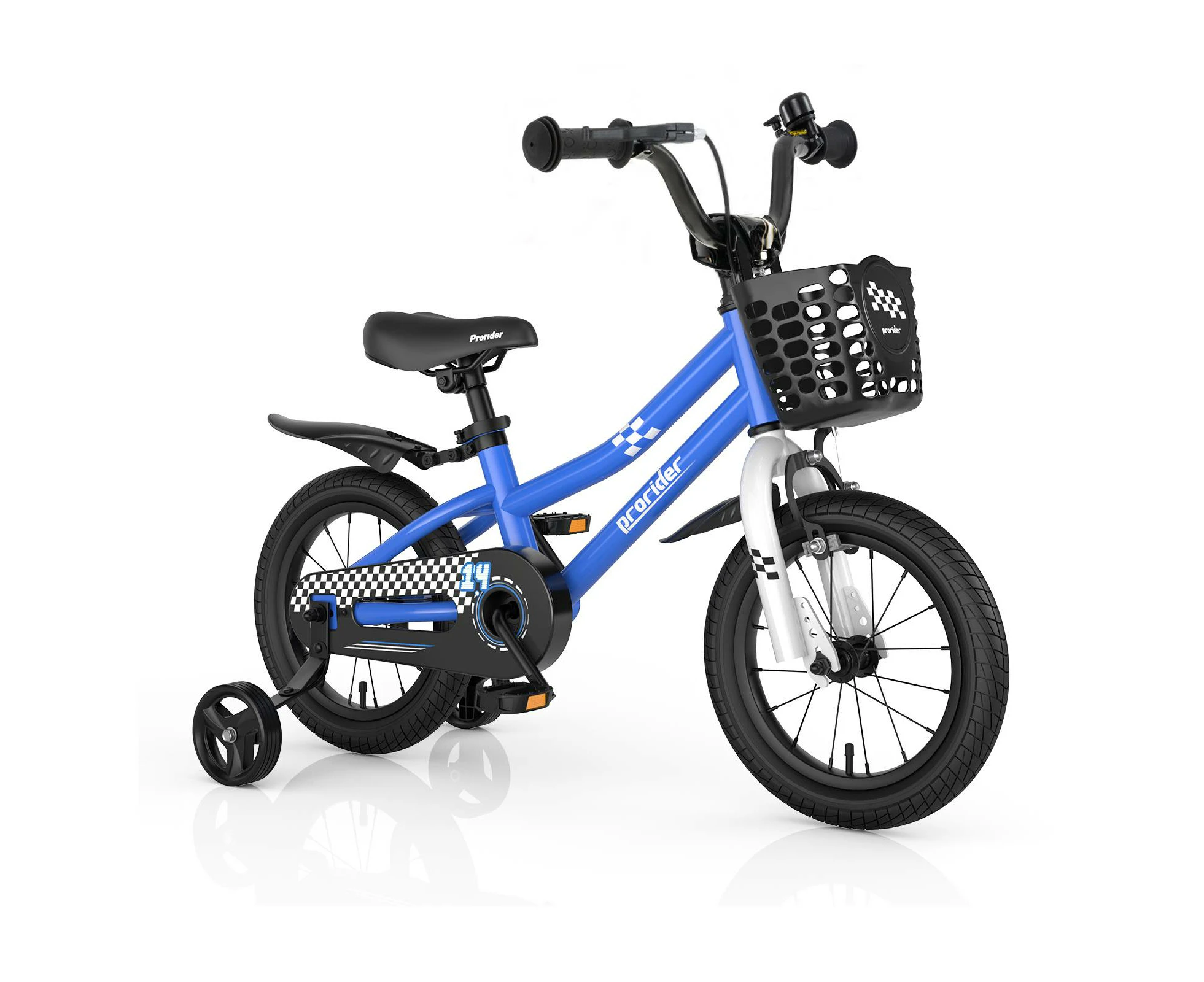 36cm Kids Bike Children Training Bicycle w/Adjustable Handlebar Dual Brake Toddler Bike Navy