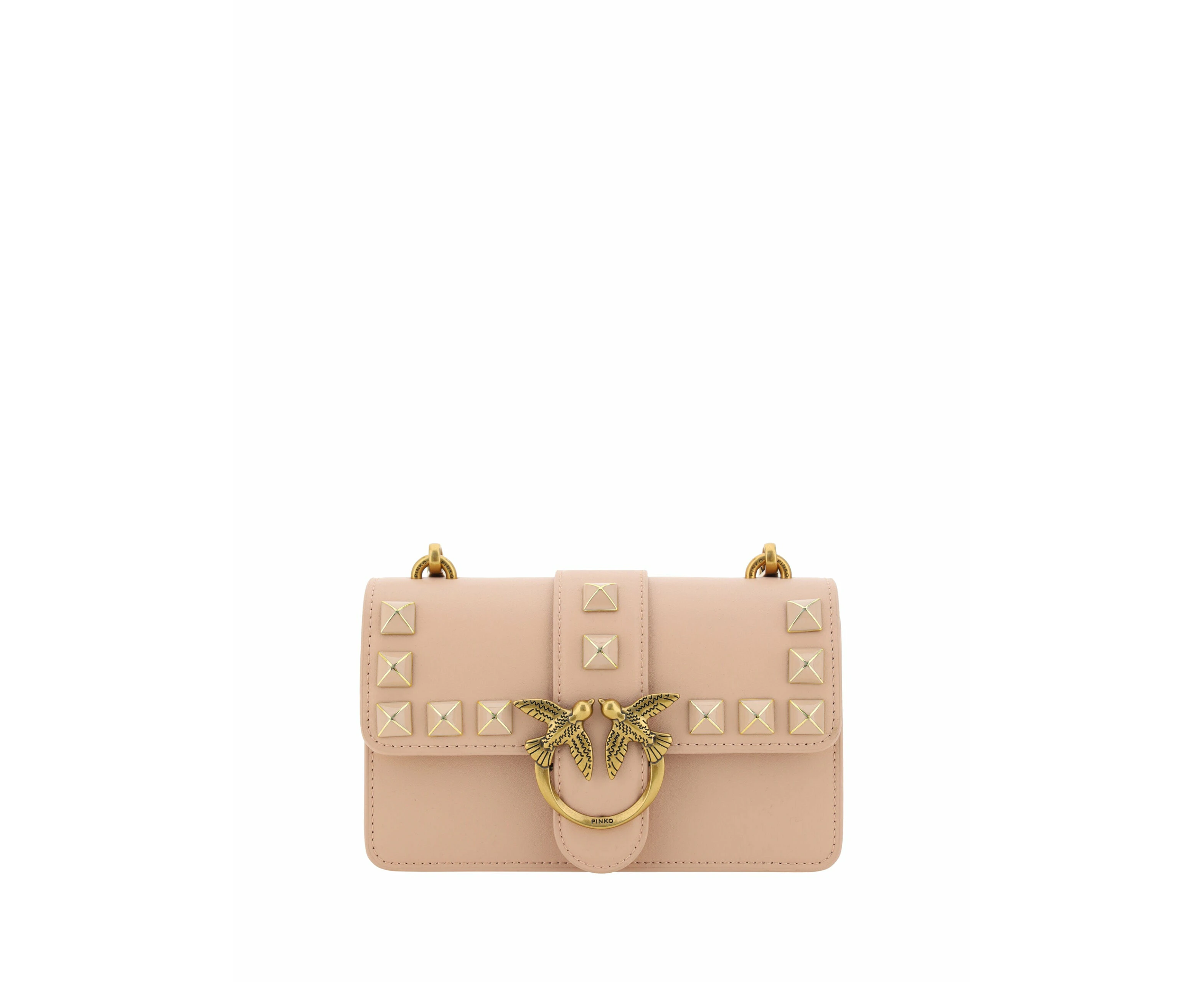 Pinko Chic Pink Cipria Mini Love Shoulder Bag