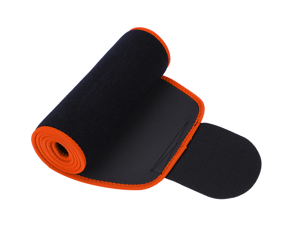 Compression Adjustable Sports Waist Brace Weigh Lifting Back Support Strap(Orange L)