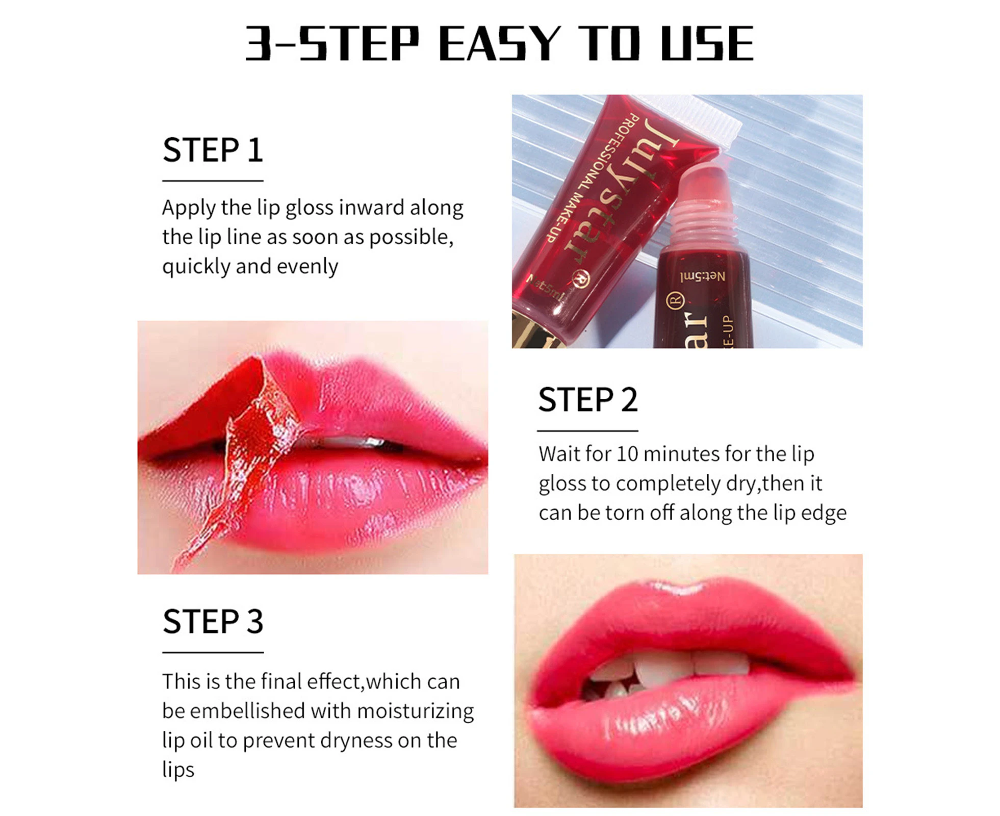 Peel Off Lip Stain Long Lasting Waterproof Lip Gloss Lip Tint