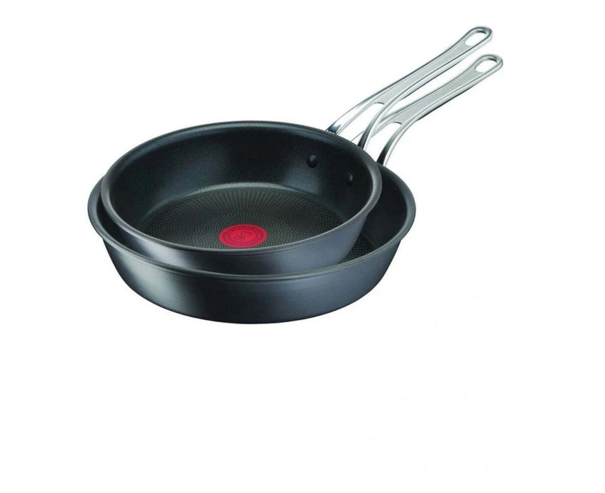 2pc Jamie Oliver By Tefal Induction Non-Stick 24/28cm Hard Anodised Frypan Set