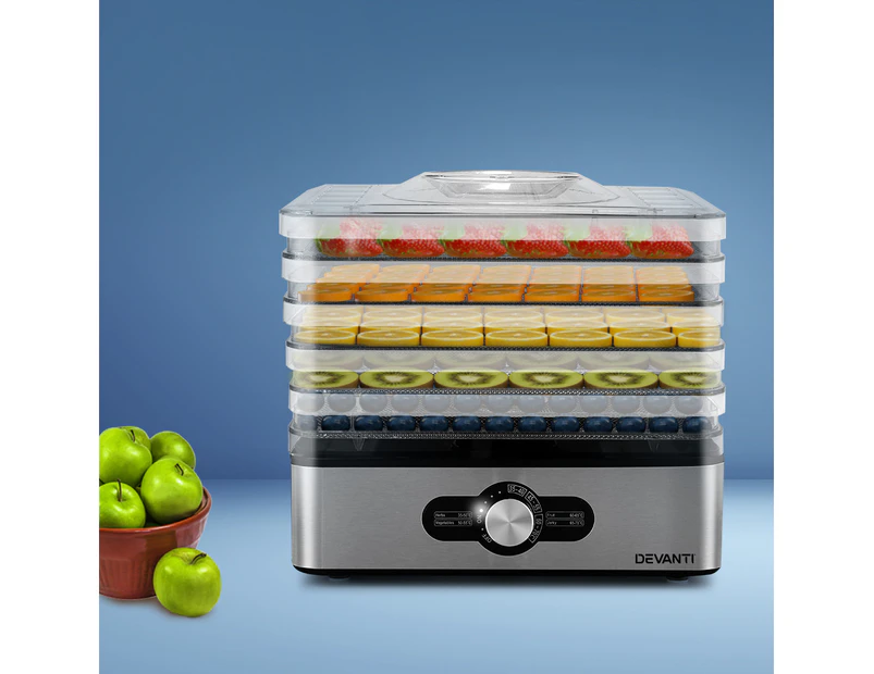 Devanti 5 Trays Food Dehydrator Stainless Steel Tray